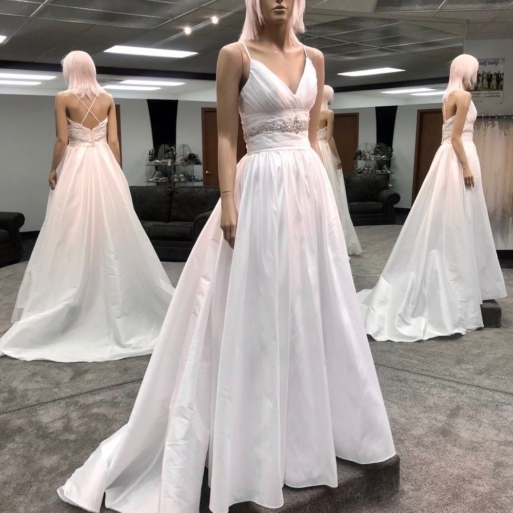 Maggie Sottero “Stephanie” taffeta wedding gown